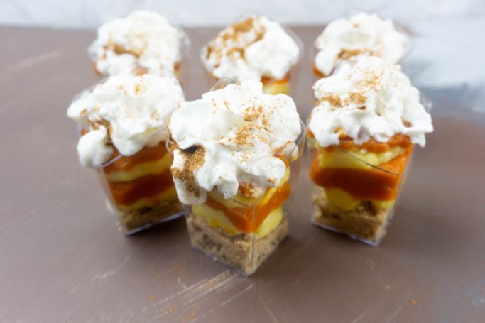 pumpkin cheesecake trifle desserts in mini cups
