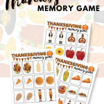 printable thanksgiving memory game mockup on thanksgiving background