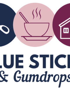 logo for this site which reads Glue Sticks and Gumdrops