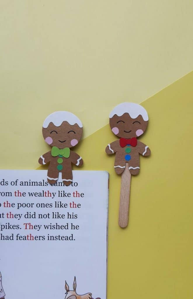 gingerbread man bookmarks vertical image