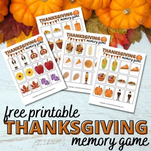 Thanksgiving Matching Game Free Printable - Glue Sticks and Gumdrops