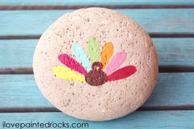 painted rock turkey by I Love Painted Rocks