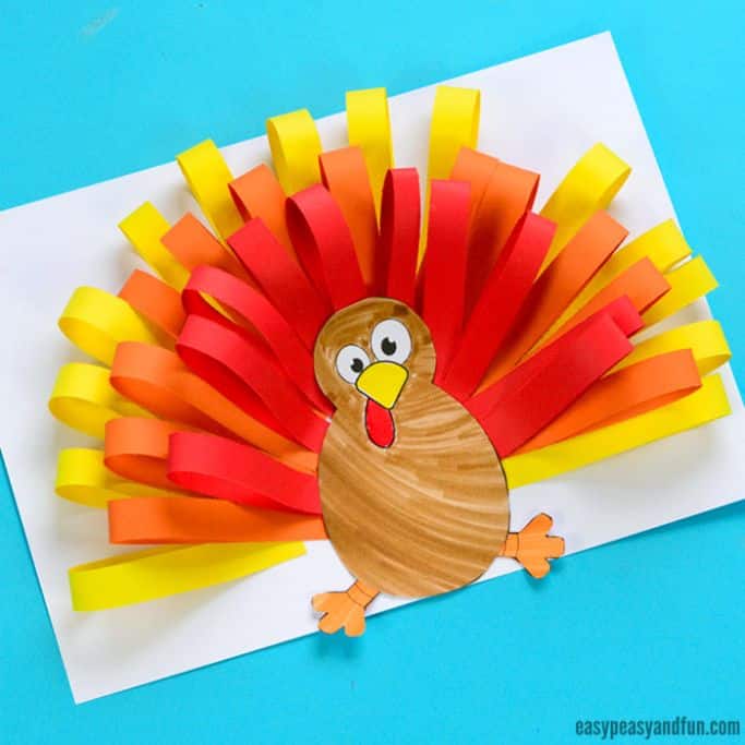 paper strips turkey by Easy Peasy and Fun