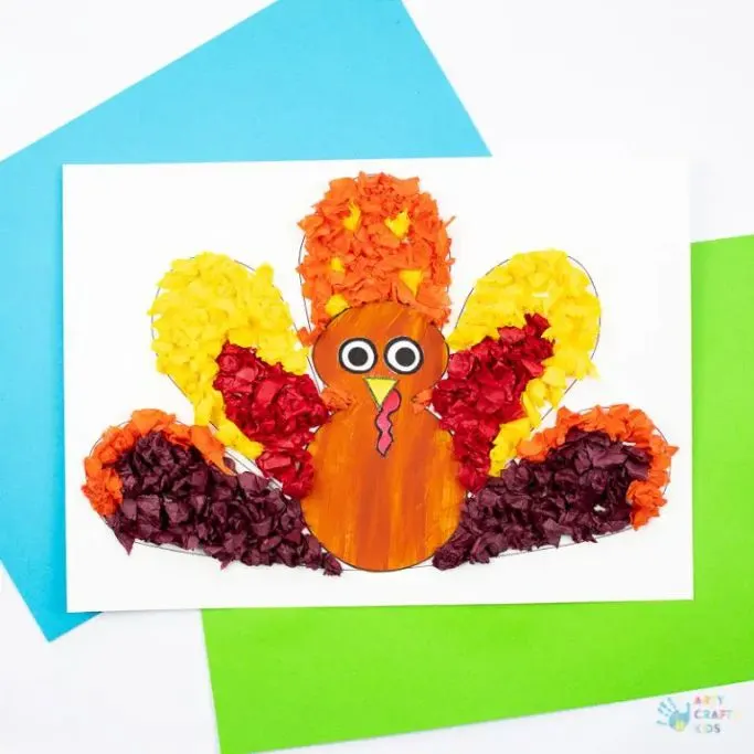 tissue paper turkey by Arty Crafty Kids