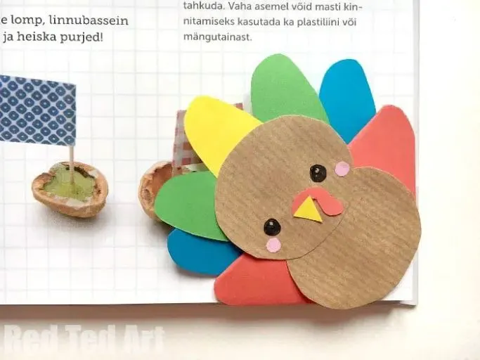 turkey corner bookmark by Red Ted Art