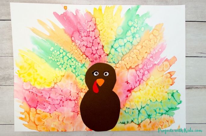watercolor turkey by Projects with Kids