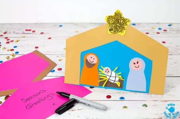 nativity card kids can make using a template