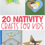 collage of 6 nativity crafts