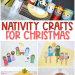 a collage of nativity crafts for kids