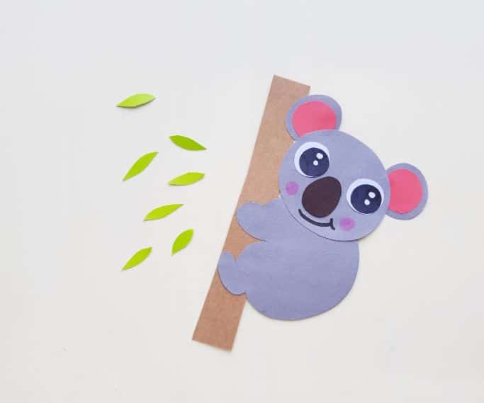 nearly completed paper koala craft