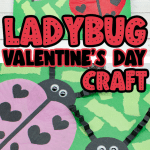 long pin collage of the valentine's day ladybug craft