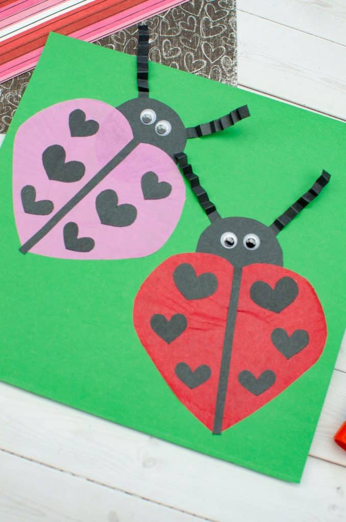 adding heart spots to ladybugs