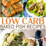 low carb baked fish recipes collage for pinterest