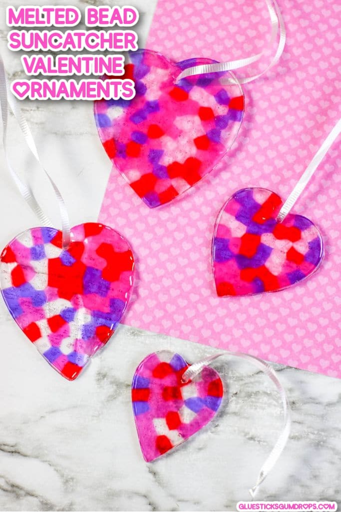 Heart Valentine Suncatchers with Melted Beads