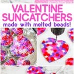pin collage of the process for making valentine suncatchers