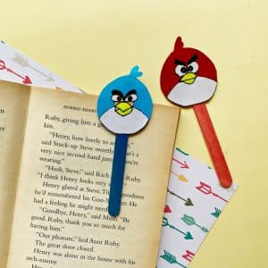 Cute DIY Angry Birds Bookmarks with Free Printable Template