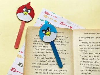 Cute DIY Angry Birds Bookmarks with Free Printable Template