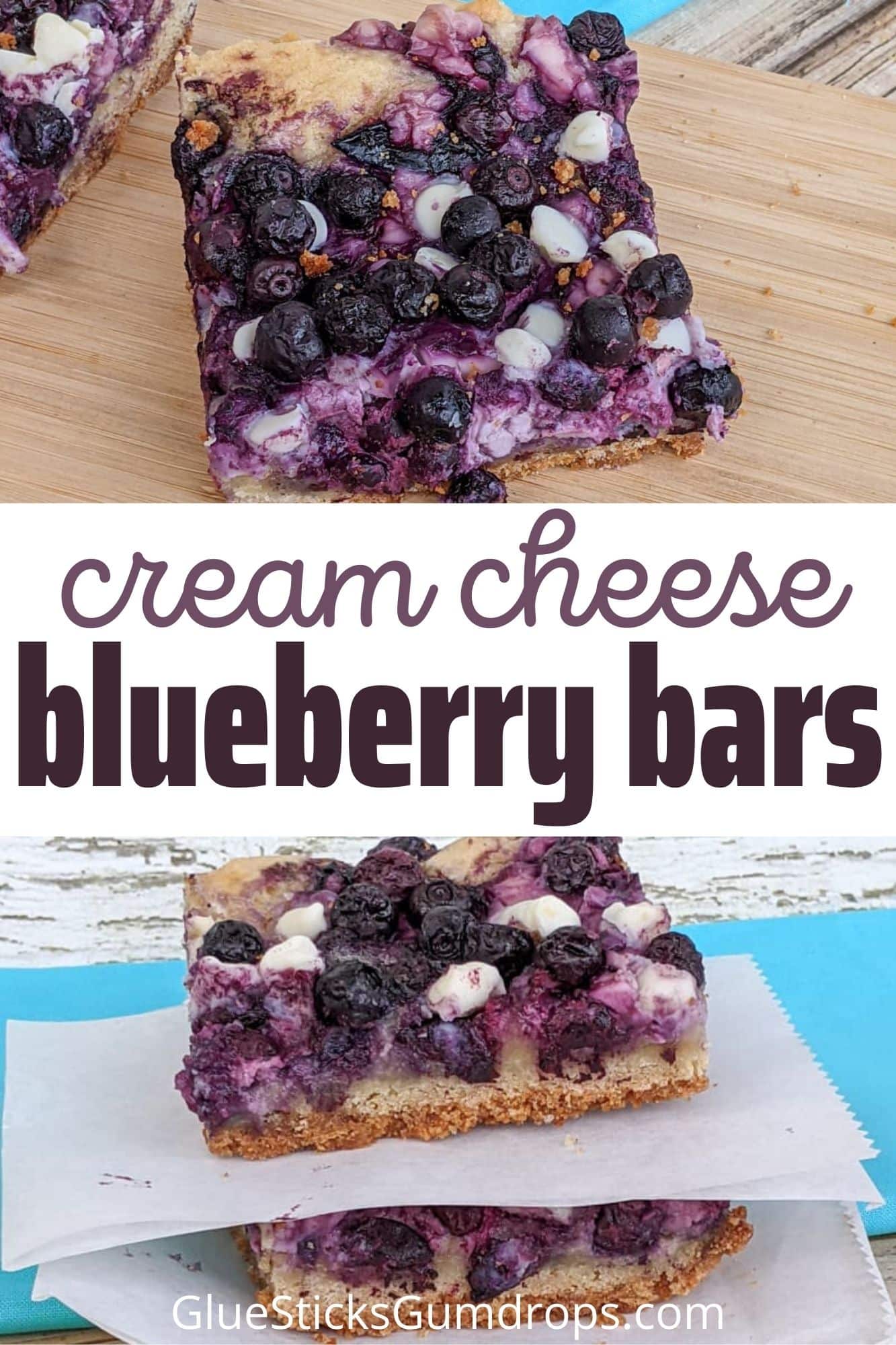 Decadent Blueberry Cream Cheese Bars With White Chocolate Chips