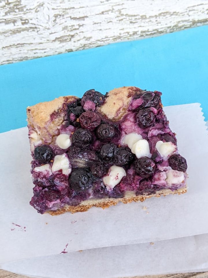 Decadent Blueberry Cream Cheese Bars With White Chocolate Chips