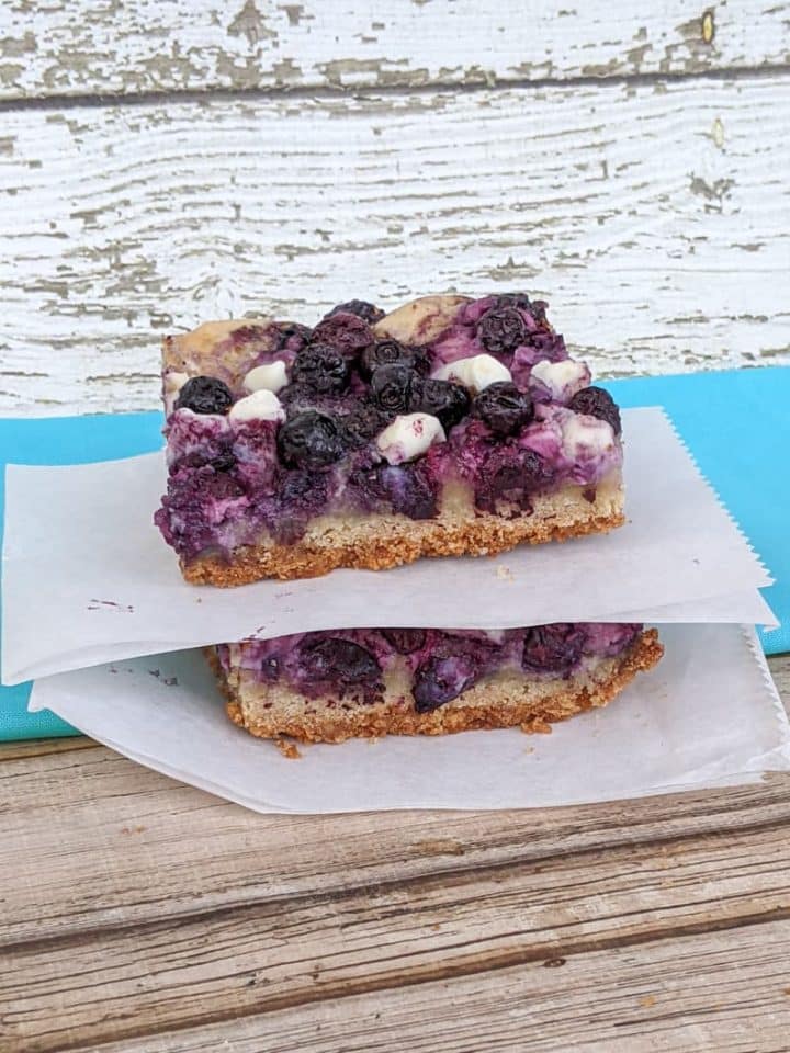 Decadent Blueberry Cream Cheese Bars With White Chocolate Chips