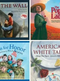 collage of 4 memorial day books for kids