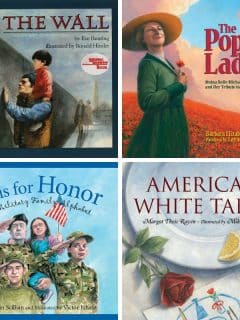 collage of 4 memorial day books for kids