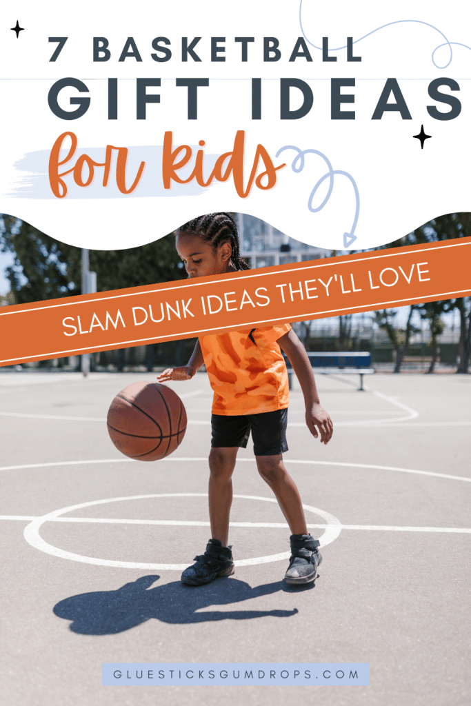 image of child playing basketball with text overlay