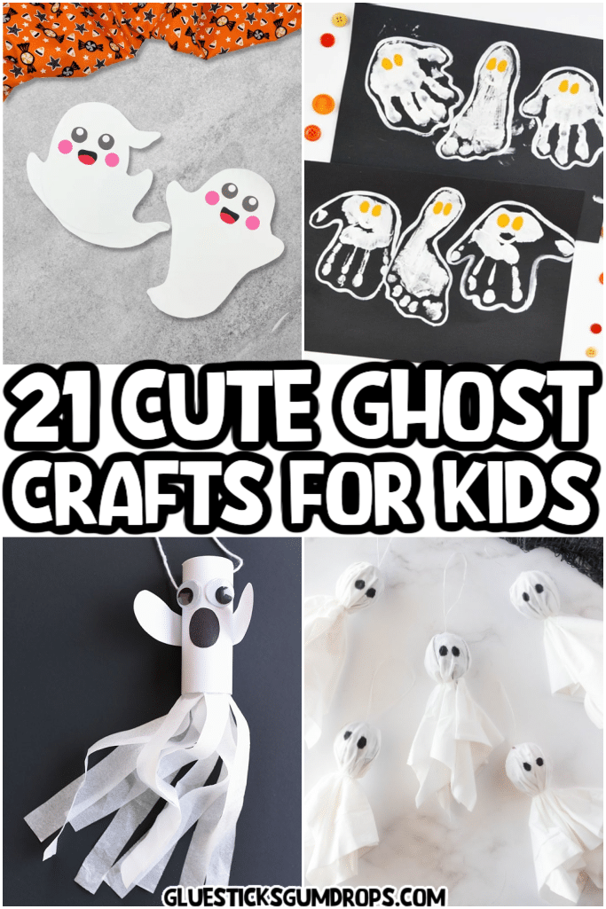 collage of ghost crafts for kids