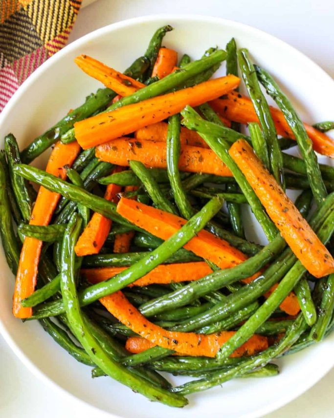 roasted green beans and carrots