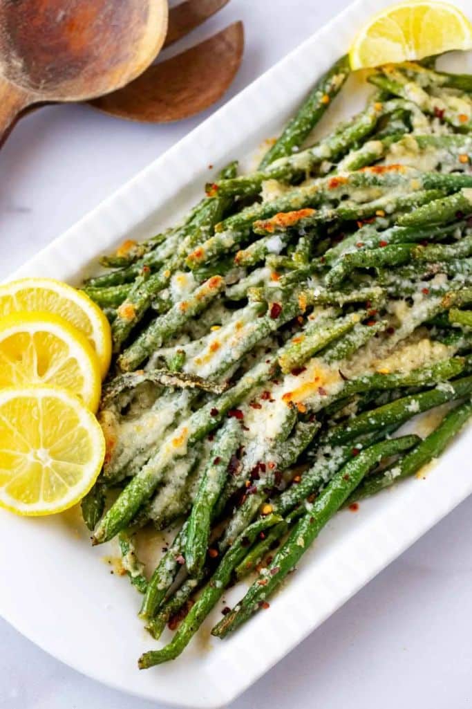 roasted green beans with parmesan