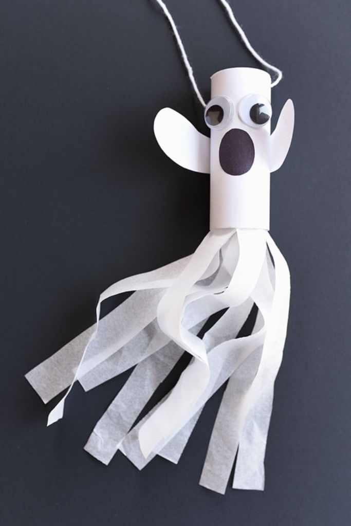 ghost windsock toilet paper roll craft