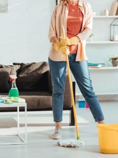 woman mopping - no face shown