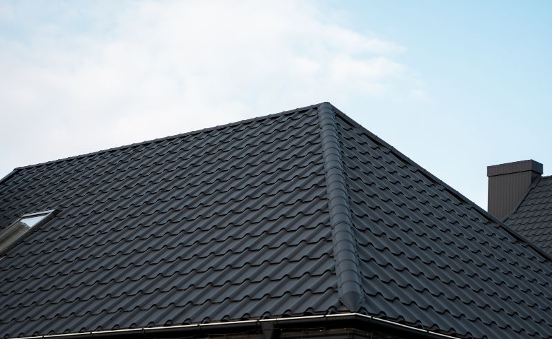 black metal tiled roof