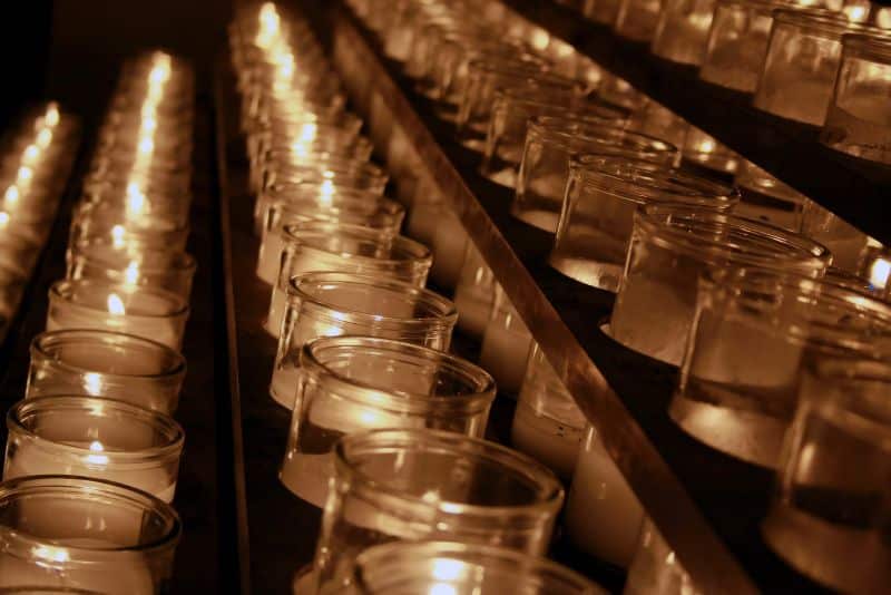 candles lit in memoriam