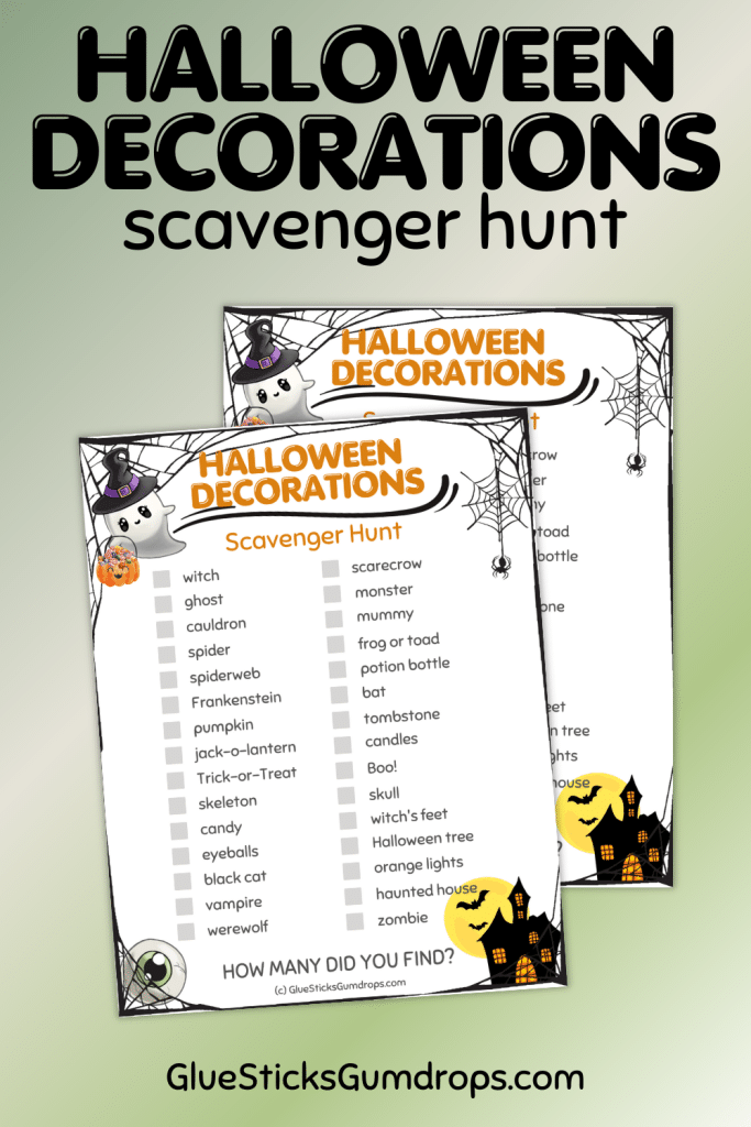 scavenger hunt for halloween free printable