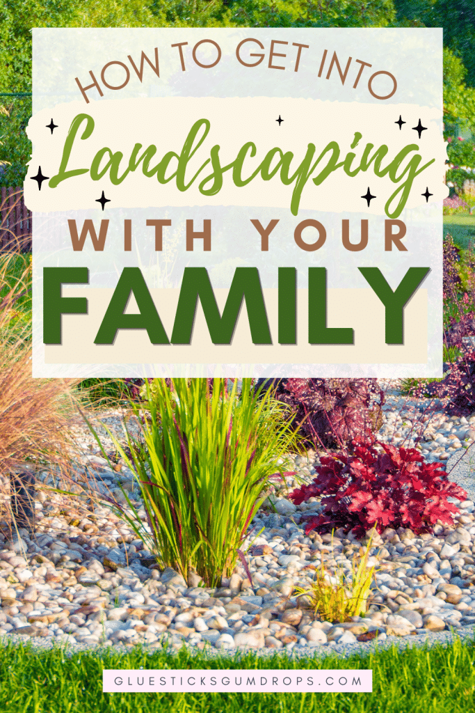 picture of landscaping with text overlay
