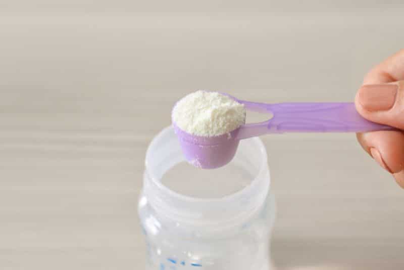powdered baby formula and bottle