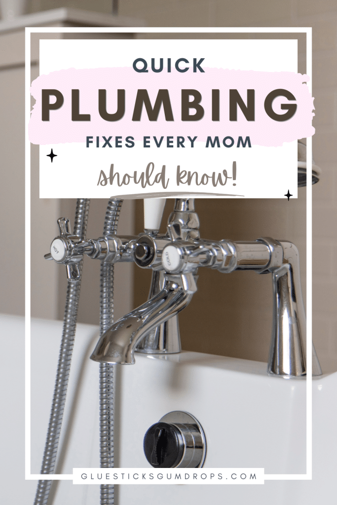 bathtub faucets with text overlay about quick plumbing fixes