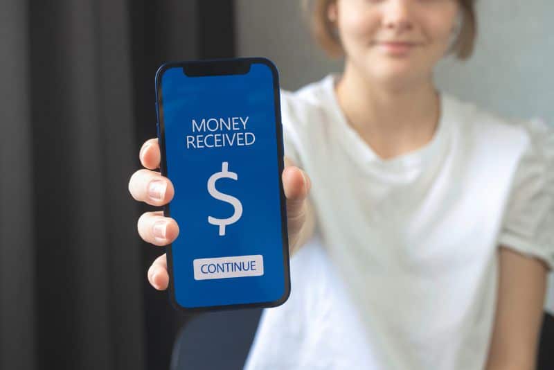 money received on mobile banking app
