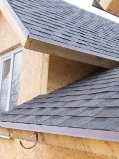 shingled roof on new build home