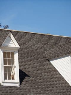roof with white dormers