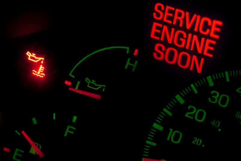service engine soon light lit up on car dashboard