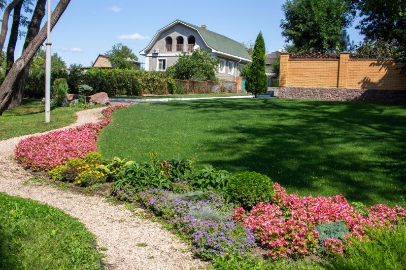 large garden in front of a home