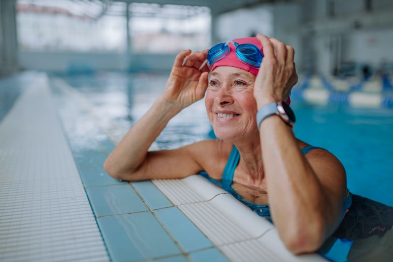 elderly woman in swimming pool