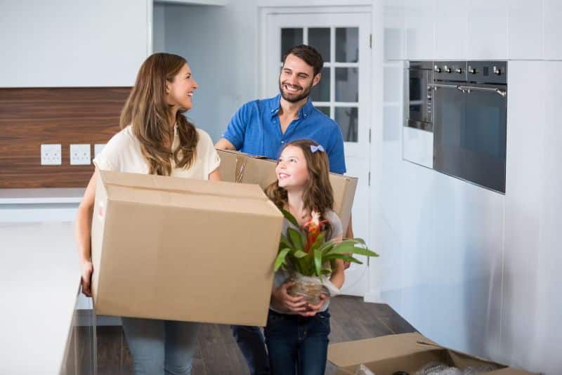 family of 3 moving into new home