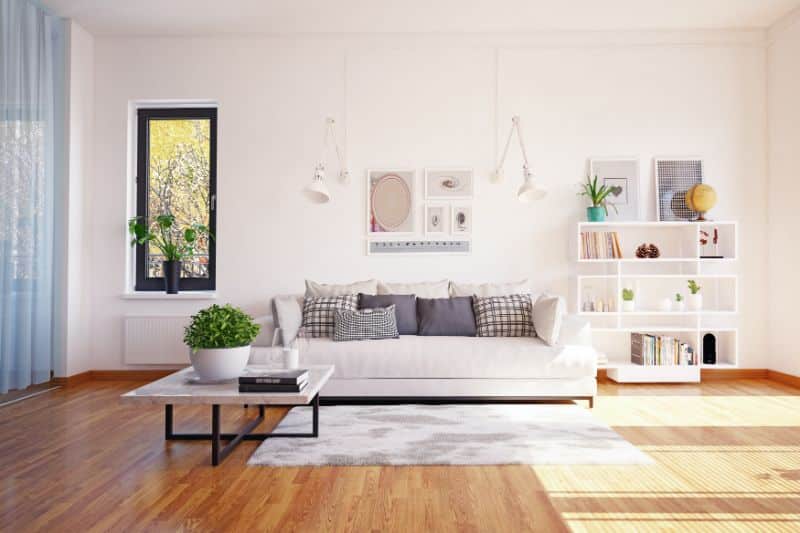 modern living room with wall art
