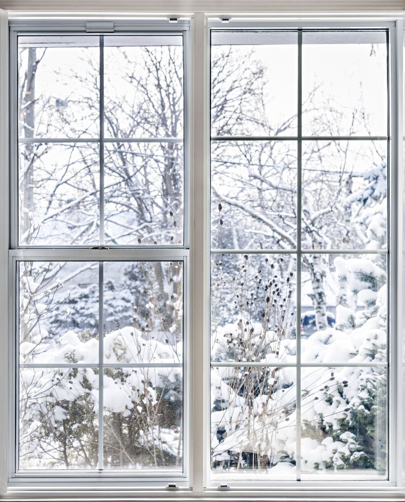 looking out a window at a winter scene