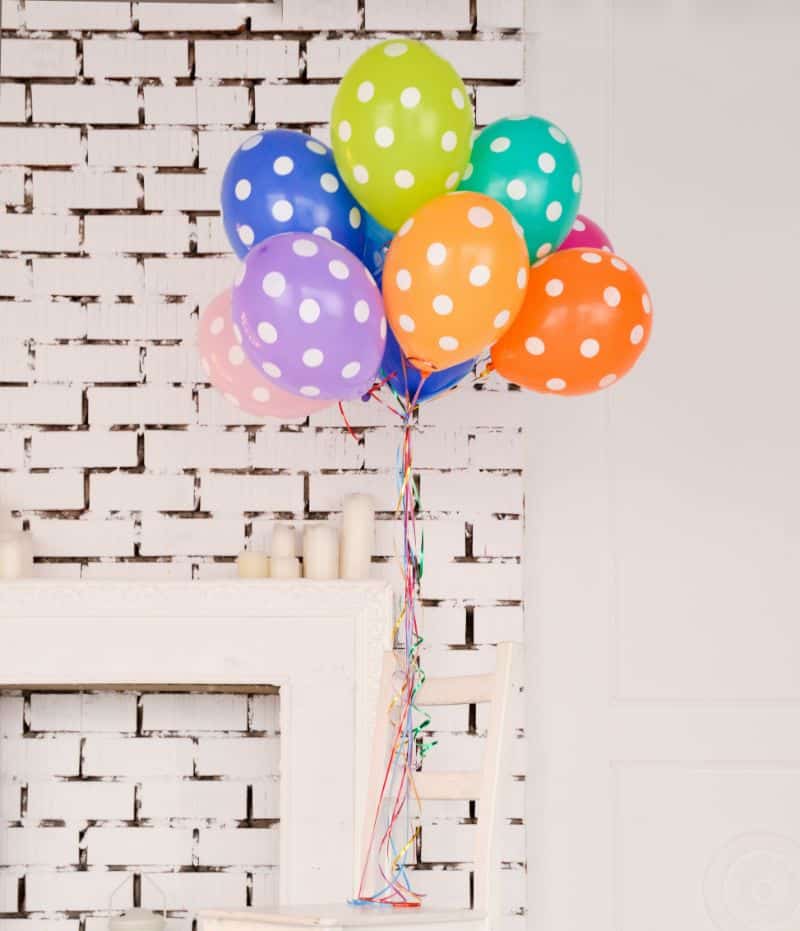polka dot birthday balloons