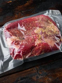 raw meat in a sous vide bag
