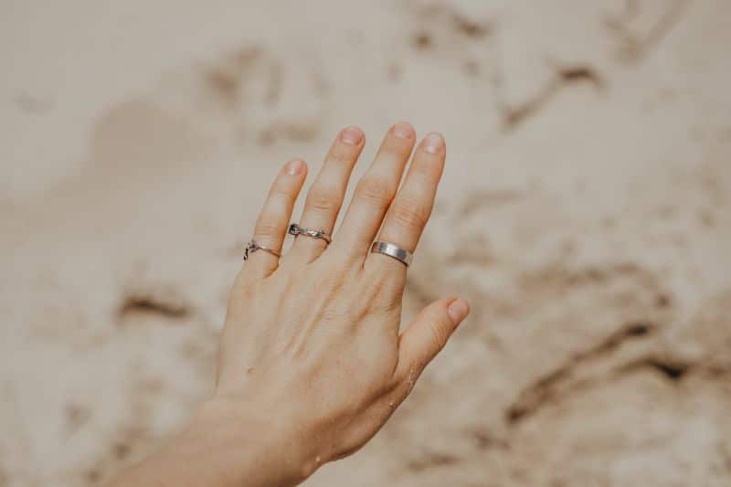rings on a woman's hand